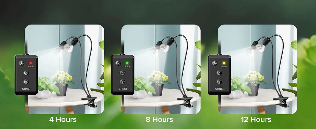 Sansi Three Head Clip-on Grow Light mit Timer, 3 x 10 W